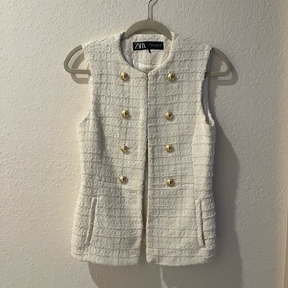 Tweed white vest
